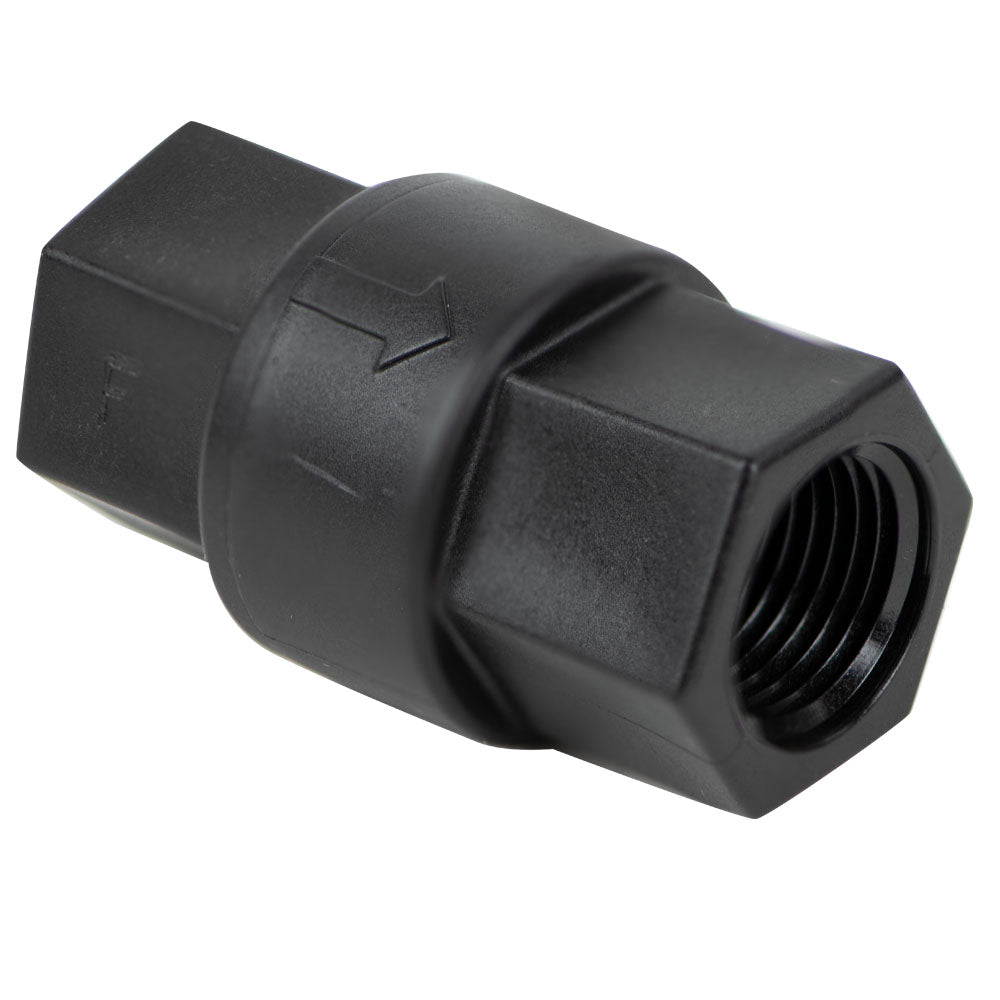 1/4" FNPT x 1/4" FNPT Series 694 Polypropylene Check Valve w/ FKM Seals | 1/3 PSI Cracking Pressure & Hastelloy Spring