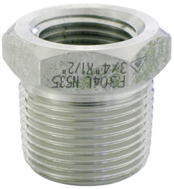 304 Stainless Steel Bushing – 3/8" MPT x 1/4" FPT, 3000 PSI