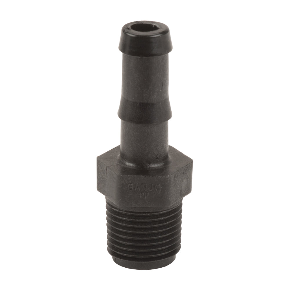 Banjo 1/2" MNPT x 1/2" Hose Barb Polypropylene Adapter