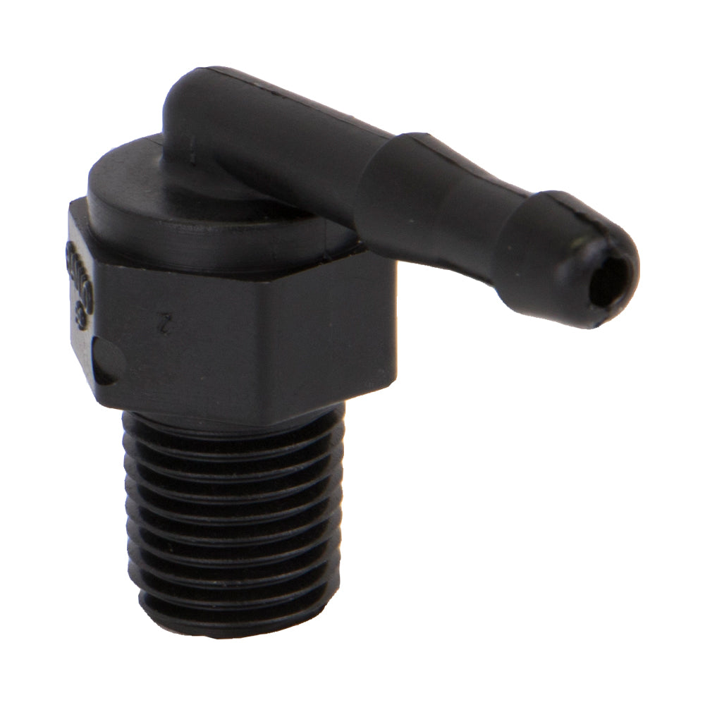 Banjo 1/4" MNPT x 1/4" Hose Barb Polypropylene 90° Elbow