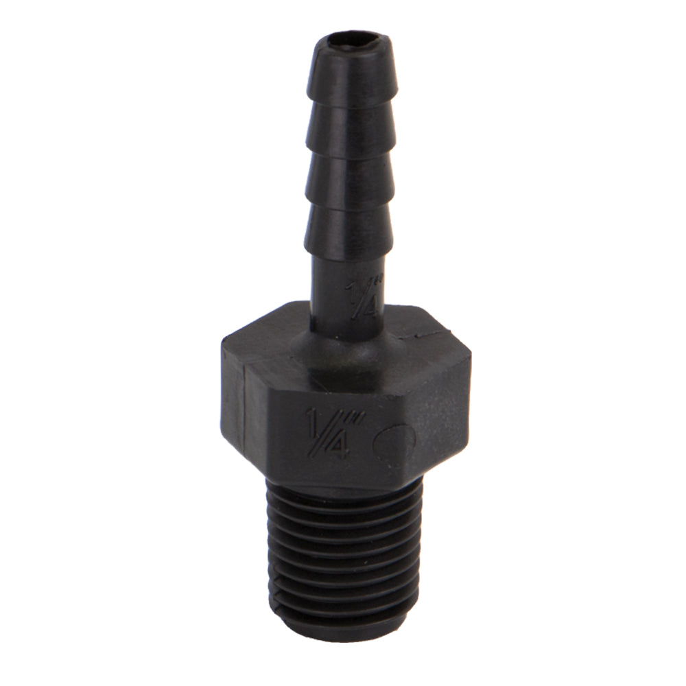 Banjo 1/4" MNPT x 1/4" Hose Barb Polypropylene Adapter