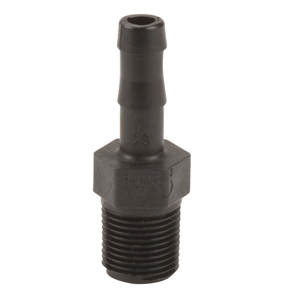 Banjo 3/8" MNPT x 3/8" Hose Barb Polypropylene Adapter