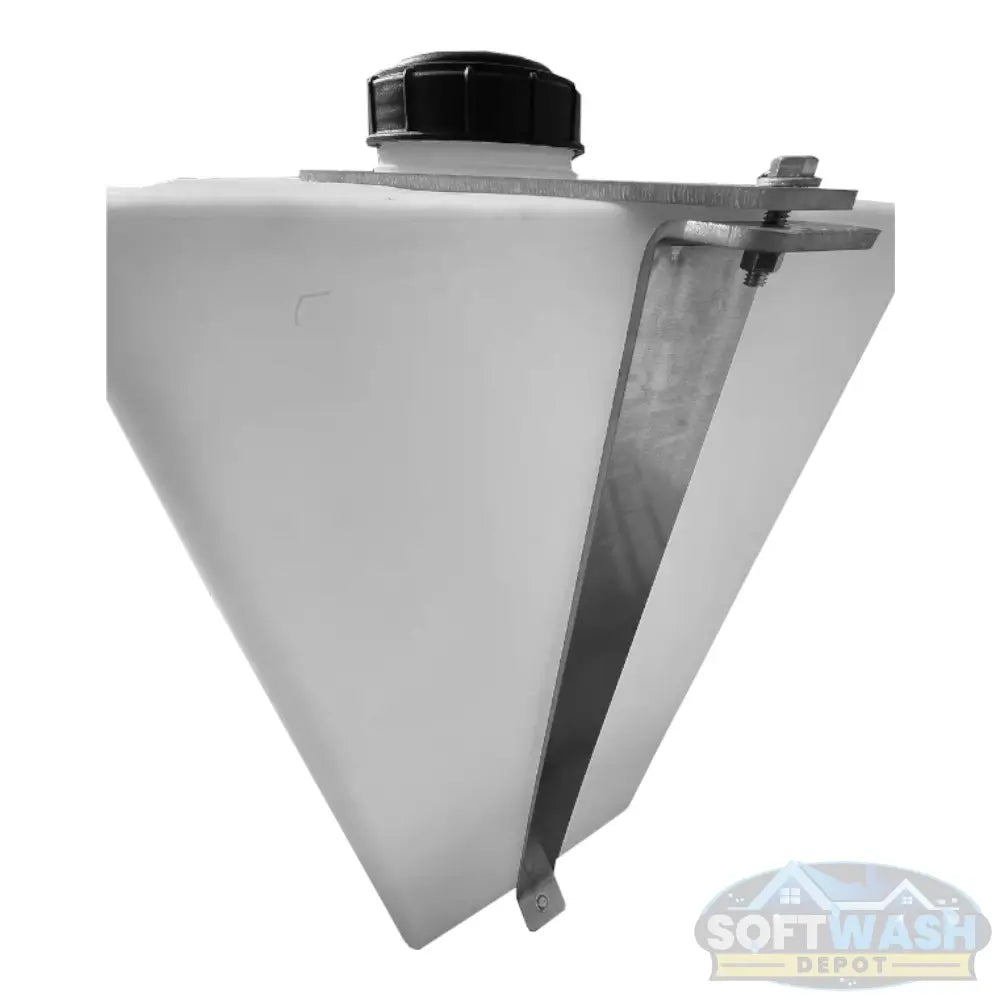 55-gallon vertical tank straps with heavy-duty metal mounting bracket, designed to secure poly tanks for soft wash systems, water storage, and chemical applications. - Soft Wash Depot