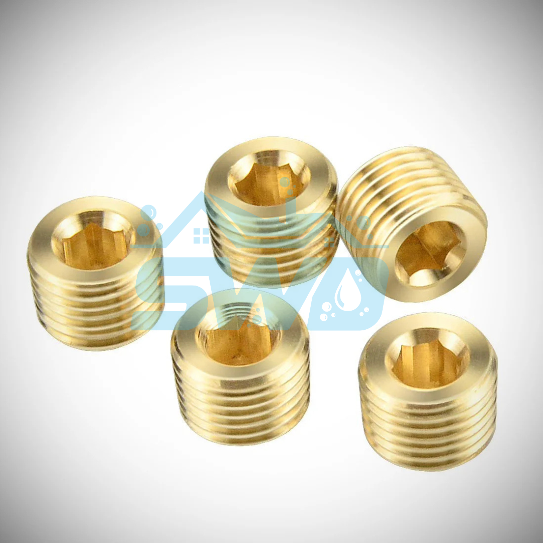 Brass Allen Head Plug – Available in 1/8", 1/4", & 1/2" NPT Sizes