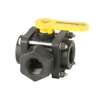 Banjo 3/4″ Threaded Full Port 3-Way Side Load Ball Valve – V075SL