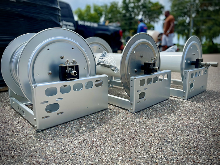 Kings Hose Reel 18in Aluminum Manual Hose Reel w/ SS 1/2" Manifold