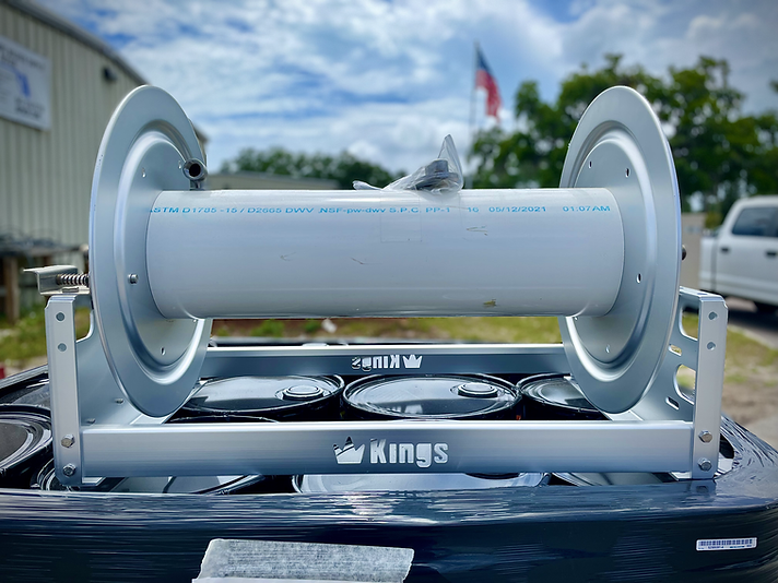 Kings Hose Reel 18in Aluminum Manual Hose Reel w/ SS 1/2" Manifold